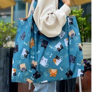 Cats & Fishbones Reusable Shopping Tote
